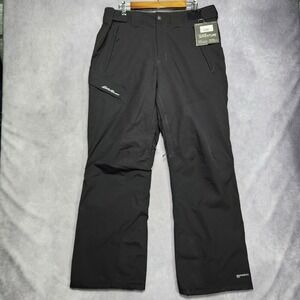 Eddie Bauer Mens Large Black Weather Edge Plus Snow Ski Pants Adventure